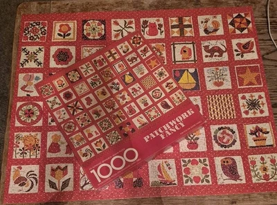 Vintage Springbok Patchwork Fancy 1000 Piece Jigsaw Large Puzzle Quilt 24"x30" - Image 1 of 4