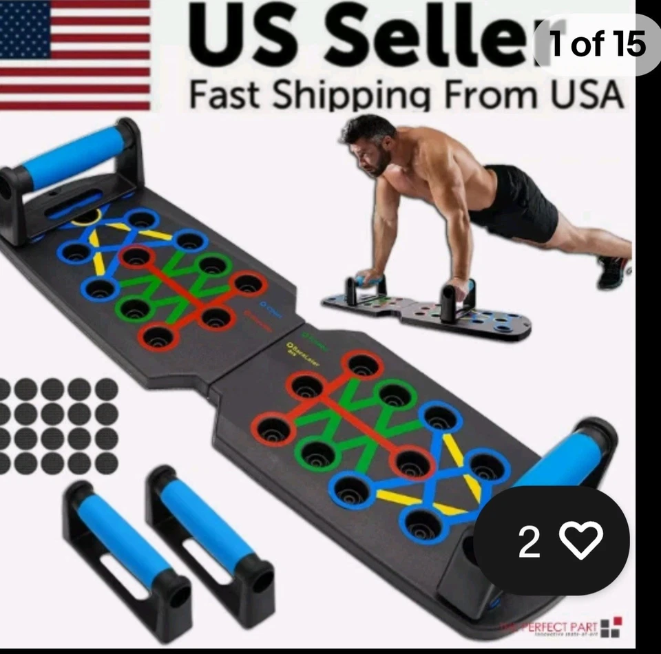 28 in 1 Push Up Rack Board System Fitness Workout Train Home Gym Exercise Stands - Image 1 of 1