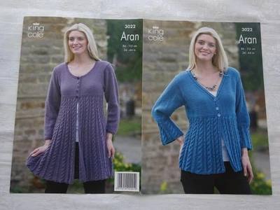 LADIES ARAN CARDIGAN  KNITTING PATTERN   34 " TO 44 "  ARAN - Image 1 of 4