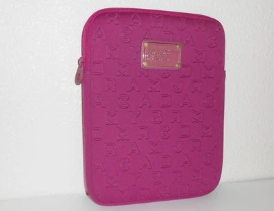 Marc Jacobs Fuchsia Pink Purple Neoprene iPad Tablet Padded Zip Case Sleeve Bag - Image 1 of 2