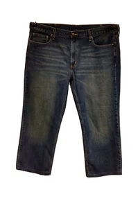 Men's 42x27 Faded Glory Distressed Blue Denim ALTERED Jeans              B94 - Picture 1 of 8