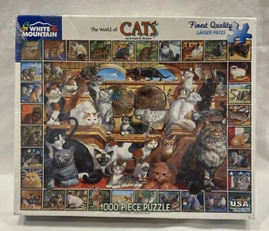 WHITE MOUNTAIN 1000 PIECE " THE WORLD OF CATS" JIGSAW PUZZLE-NEW - Picture 1 of 1