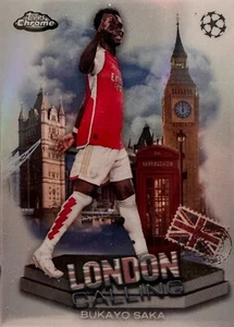 BUKAYO SAKA 2023/24 Topps Chrome London Calling UEFA Champions League ARSENAL FC - Picture 1 of 2