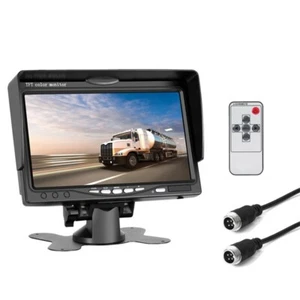 7" TFT LCD Screen Monitor 2ch 4PIN Video In 12-24v With Remote For Car Truck RV - Picture 1 of 12