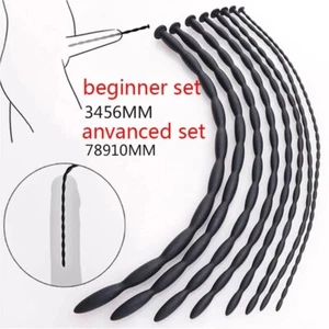 Male Long Silicone Sounding Trainer Plug Urethral Stretcher Dilator Enhancer AU - Picture 1 of 19