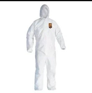Kleenguard 44325 Coveralls, 2XL, 25 Pk, White,A40, Zip Front, Hooded - Picture 1 of 1