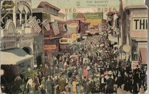 POSTCARD-1923 THE BOWERY CONEY ISLAND, NEW YORK (AS IS) - Picture 1 of 1