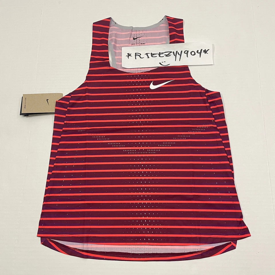 Nike Womens Dri Fit ADV Aeroswift Running Singlet Sz Large DR5852-638