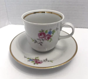 Piattino tazza tè espresso vintage Demitasse mini cavolo bordo oro rosa floreale # 4 - Foto 1 di 23
