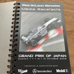 F1 West McLaren Mercedes 2002 Japanese Grand Prix Suzuka Ring Notebook for Media - Picture 1 of 3