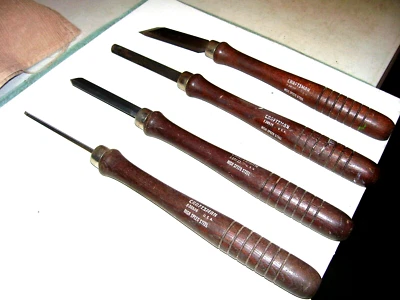 4 piezas. Juego de torneado de madera de torno de acero de alta velocidad vintage Craftsman EE. UU. 928525 Foto 1 de 3