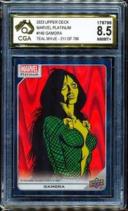 2023 Upper Deck Marvel Platinum Teal Wave #140 Gamora 211/799 CGA 8.5 - Picture 1 of 3
