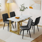 Esstisch mit 4 Stühlen Grau Esszimmergruppe Essgruppe Küchentisch und Stuhl Set