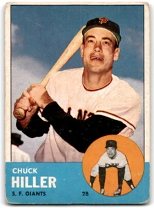 1963 Topps #185 Chuck Hiller San Francisco Giants - Picture 1 of 2