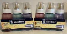 Gerber Newborn Fashion Tints Bottle W/Rubber Nipple 5 Oz Red Green Purple 2 Pack