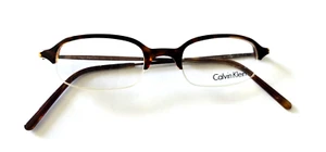 CALVIN KLEIN 647 AMBER UNISEX KIDS HALF RIM AUTHENTIC EYEGLASSES FRAME 44-19-140 - Picture 1 of 9