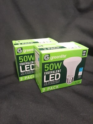 [2X] Greenlite 7W Dimmable 50W Equivalent R20 Floodlight 2-Pack [G2] - Image 1 of 2