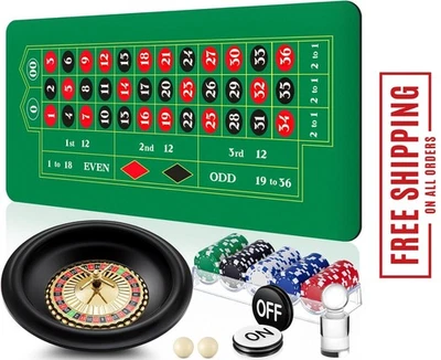 Juego de Rueda de Ruleta Incluye Rueda de Ruleta Negra de 16"" 35" X 16" Mesa de Goma Foto 1 de 4