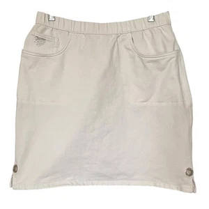 QUACKER FACTORY DREAMJEANNE NWOT Oh Grommet Skort Skirt Size Small Short White - Picture 1 of 5