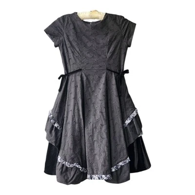 Isabel Garreton девочек 100% хлопок бархата отверстие специальный случай черный платье 7 - Изображение 1 из 4