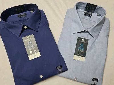 NWT Lot 2 Madison Dress Shirts Dynamic Cooling Stretch Slim Fit XL 17-17.5 32/33 - Image 1 of 4
