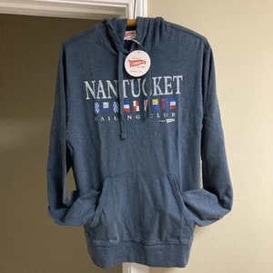 Felpa con cappuccio Standard Rec Nantucket Sailing Club uomo media nautica casual nuova con etichette - Foto 1 di 5
