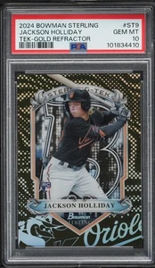2024 Bowman Sterling Jackson Holliday TEK GOLD REFRACTOR ROOKIE /50 - PSA 10 - Picture 1 of 2