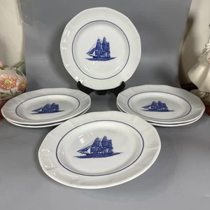 Wedgwood American Clipper Flying Cloud Blau Set 6 Essteller 10 Zoll - Bild 1 von 12