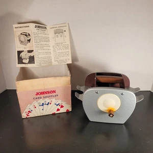 Vintage Nestor Johnson Card Shuffler Model No. 50 Hand Crank w/Box & Manual Rare - Picture 1 of 13