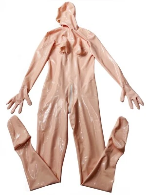 Full cover skin latex catsuit handmade gloves kigurumi micropore eyes 0.4mm - Image 1 of 4