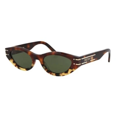 NEW AUTHENTIC DIORSIGNATURE B5I 24C0 HAVANA GREEN CAT EYE WOMEN DIOR SUNGLASSES - Image 1 of 3