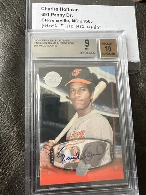 2004 Upper Deck Legends Paul Blair Autograph BVG 9 - Image 1 of 3