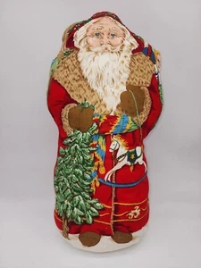 Vintage Handcrafted Father Christmas Santa Claus Stand Alone 18" Cloth Figurine - Picture 1 of 7