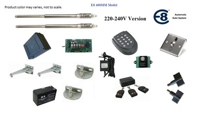 E8 400MM 220-240V Entry/Exit Package Set Steel Automatic Dual Swing Gate Opener - Image 1 of 4