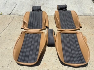 MERCEDES 450SL 380SL 107 UPHOLSTERY SEAT KIT MB TEX VINYL PALOMINO/GERMAN CLOTH - Picture 1 of 13