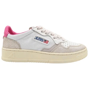 AUTRY AULW CN05 sneakers da donna in pelle e tessuto colore bianco - fuxia - Foto 1 di 4