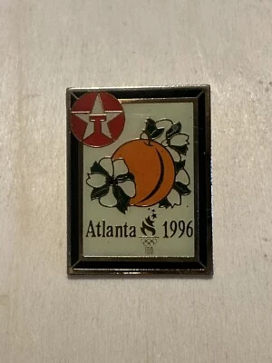 VTG 1996 Olympics Atlanta Texaco Enamel Pin Peach Cotton  - Image 1 of 3