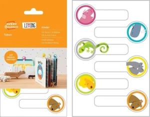 Avery 18x Onglets Buch-Etiketten Signet Sticker Cahiers Kinder-Bücher École - Afbeelding 1 van 6