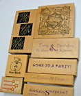 Rubber Stamps Job Lot  Wooden Backed  Craft and Card Making