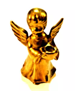 SOPORTE PARA VELAS ÁNGEL DE LATÓN DE COLECCIÓN SIN MARCA - 2 1/2" DE ALTO - MUY BUEN ESTADO. - Imagen 1 de 7