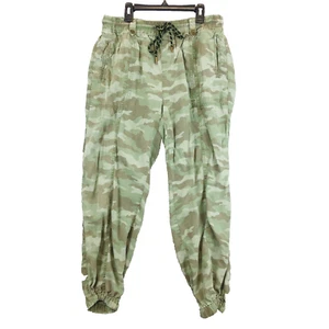 Knox Rose Camoflague Jogger Pants Multi Green Womens Medium Drawstring Waist - Picture 1 of 9