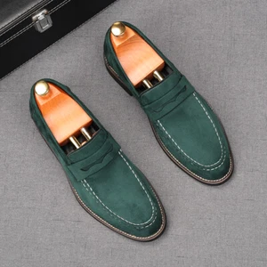 Mocasines transpirables de verano británicos para hombre formales de gamuza suave informales zapatos de cuero talla - Imagen 1 de 27