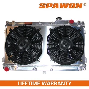 SPAWON Radiator + Fan Shroud For Mazda Miata MX-5 1.6L L4 1989-1997 Aluminum MT - Picture 1 of 7