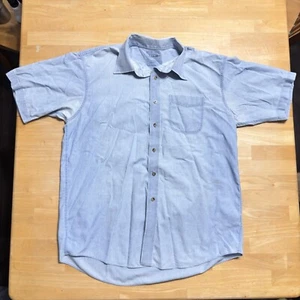 L.L. Bean Men’s Denim Shirt Short Sleeve Button Up Light Wash Western Size Large - Picture 1 of 10