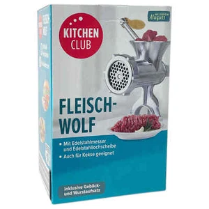 Kitchen Club Edelstahl Fleischwolf Messer & Lochscheibe Spritzgebäck aus Aluguss - Bild 1 von 4