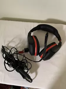 Genuine Gioteck HC3 Black & Red Wired Gaming Headset Headphones Tested Working - Picture 1 of 13
