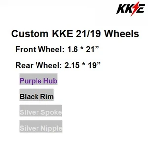 KKE 21/19 Dirt Bike Wheels Rim for Kawasaki KX125 KX250 1993-2002 CNC Purple Hub - Picture 1 of 3