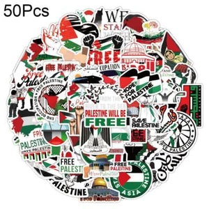 Free Palestine 50pc Palestinian Graffiti Sticker Car Luggage Phone Case Sticker - Photo 1/12