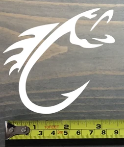 Fish Fishing Sticker Decal Hook Bass Crappie Walleye Trout Salmon Simms Sage XO - Picture 1 of 22