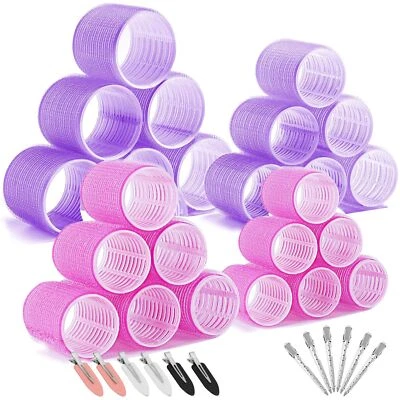 48 Stück Lockenwickler locken SetHitzefreie Selbsthaftend Hair Rollers mit 4 ... - Bild 1 von 4